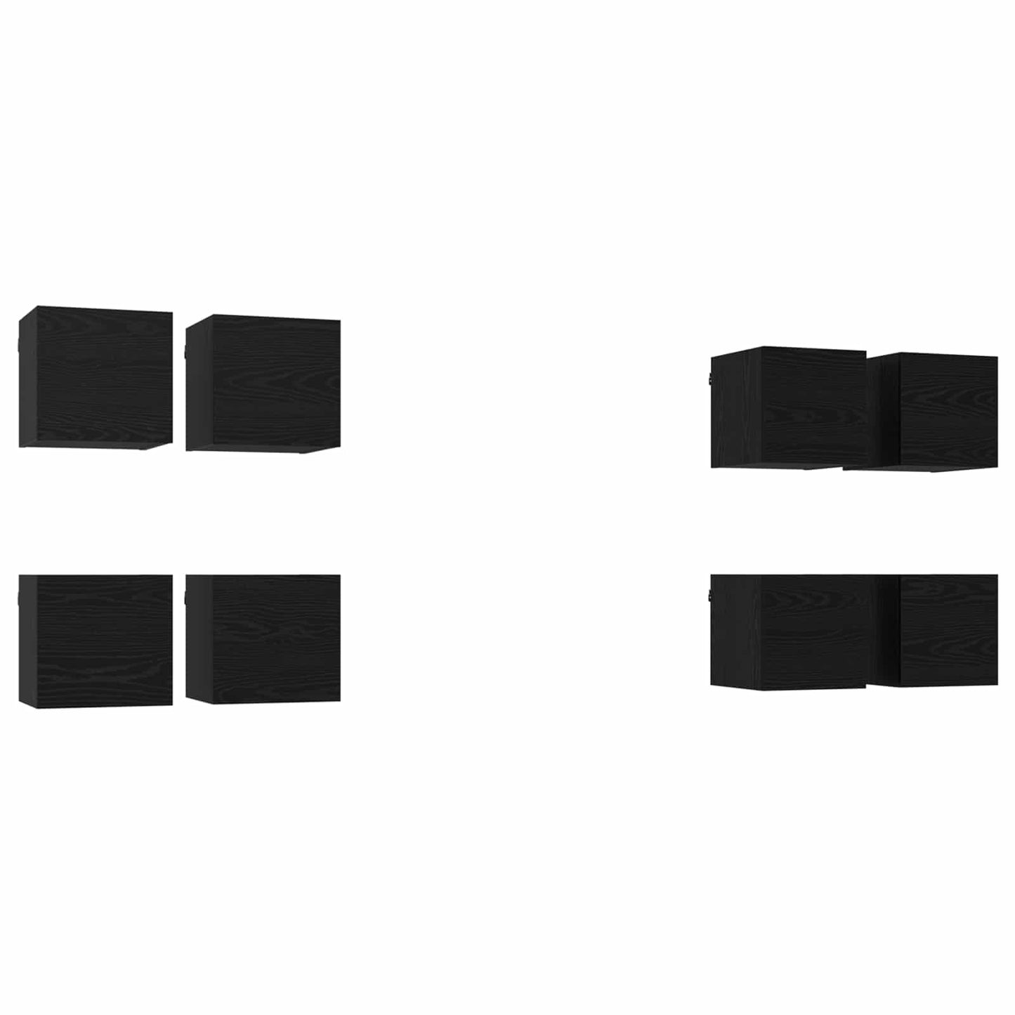 Wall Mounted TV Cabinet 8 pcs Black Oak 30.5 x 30 x 30 cm