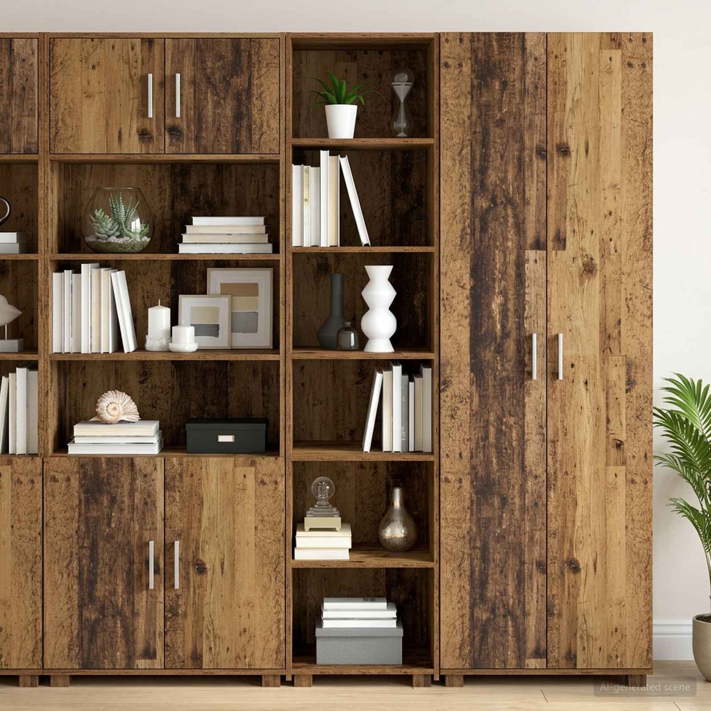 Sideboard Oak Wood 45 x 41 x 185 cm Engineered Wood