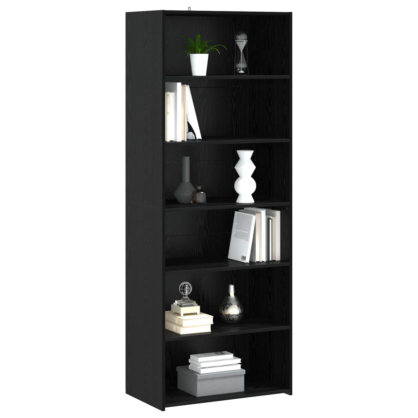 Sideboard Black Oak 70 x 41 x 185 cm Engineered Wood