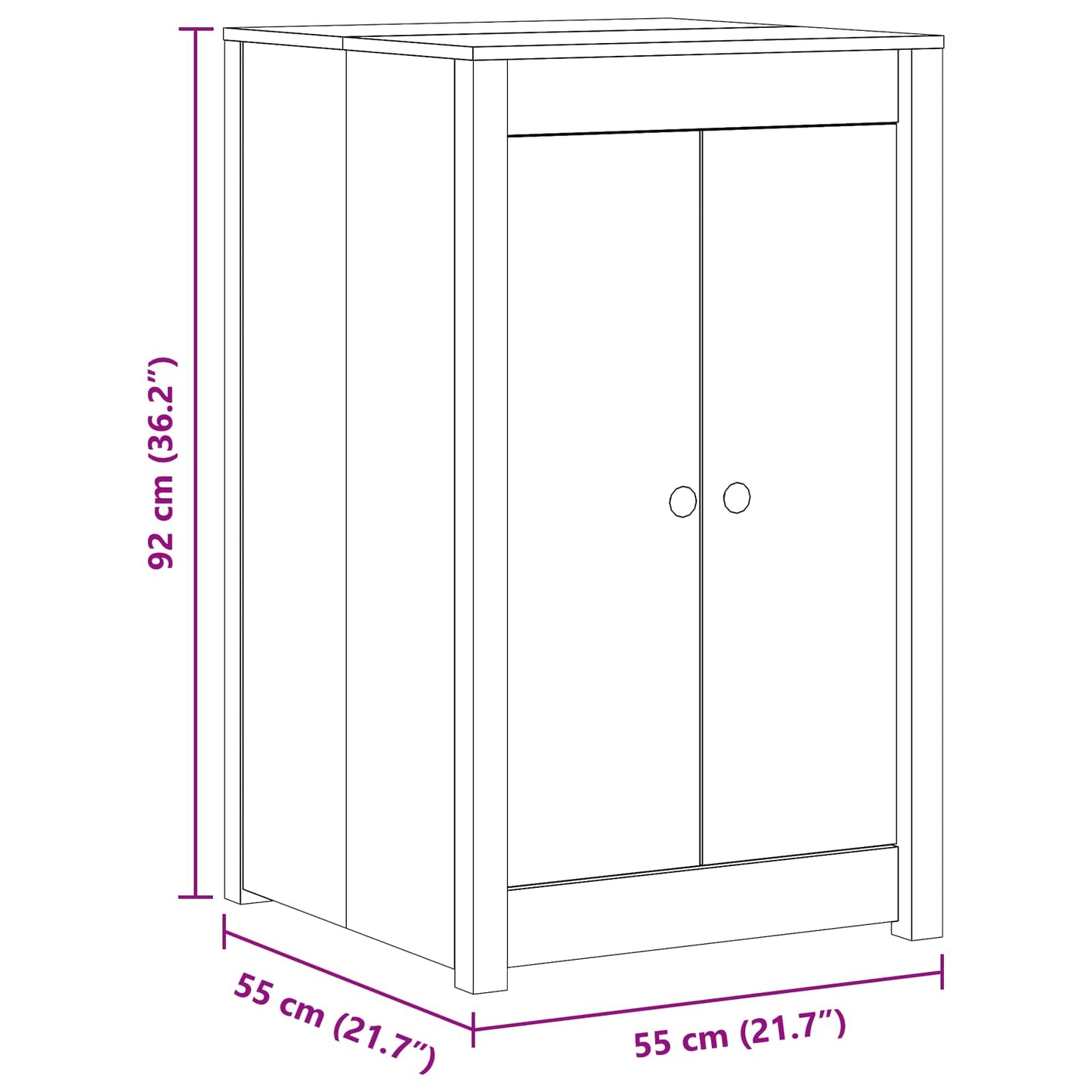 Outdoor Kitchen Cabinet MEPPEL Natural Douglas 55 x 55 x 92 cm