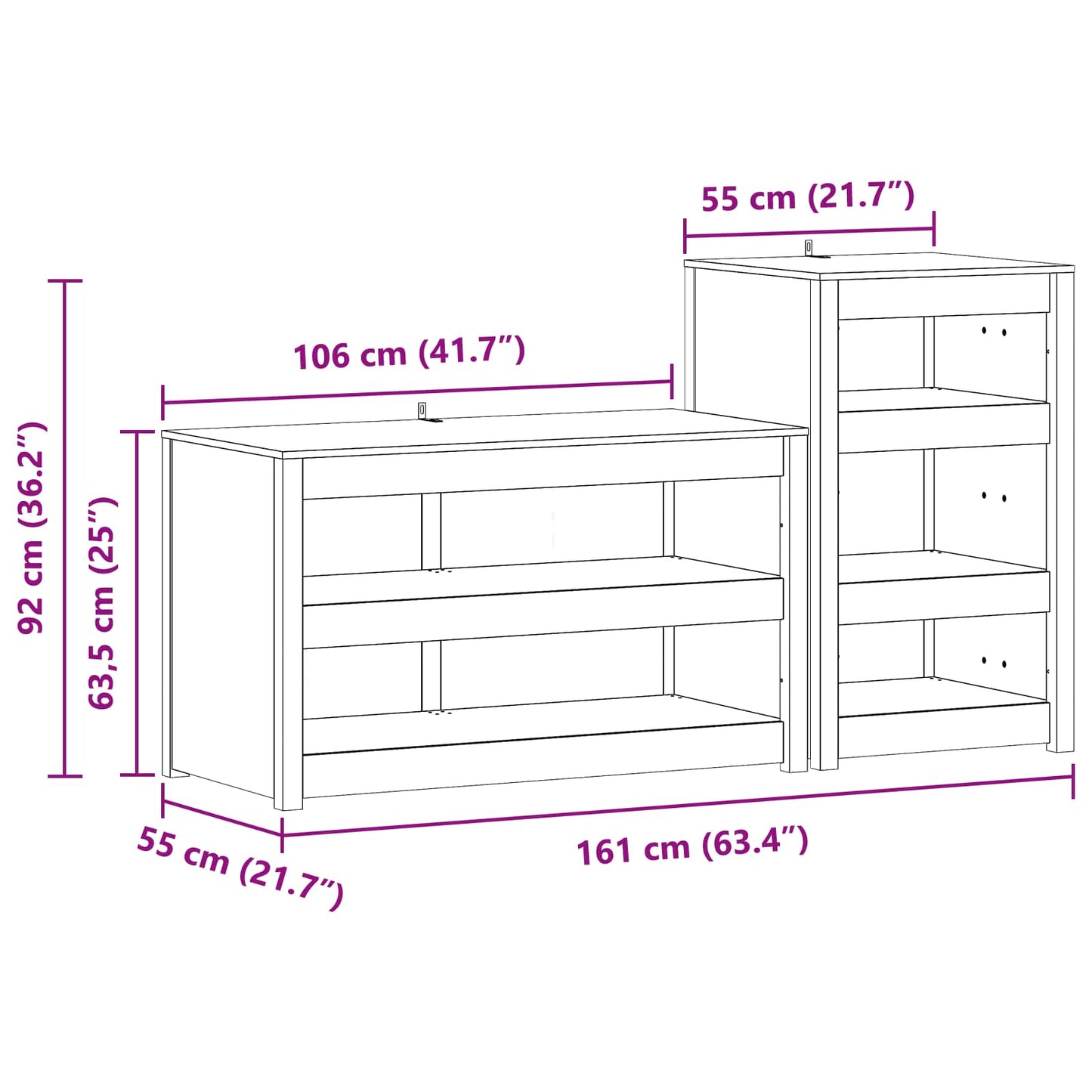 Outdoor Kitchen Cabinet MEPPEL 2 pcs Natural Douglas