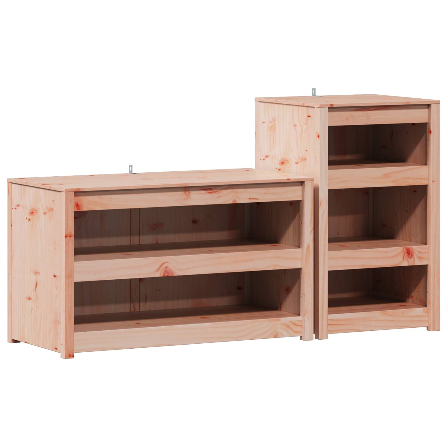 Outdoor Kitchen Cabinet MEPPEL 2 pcs White Solid Pine Wood