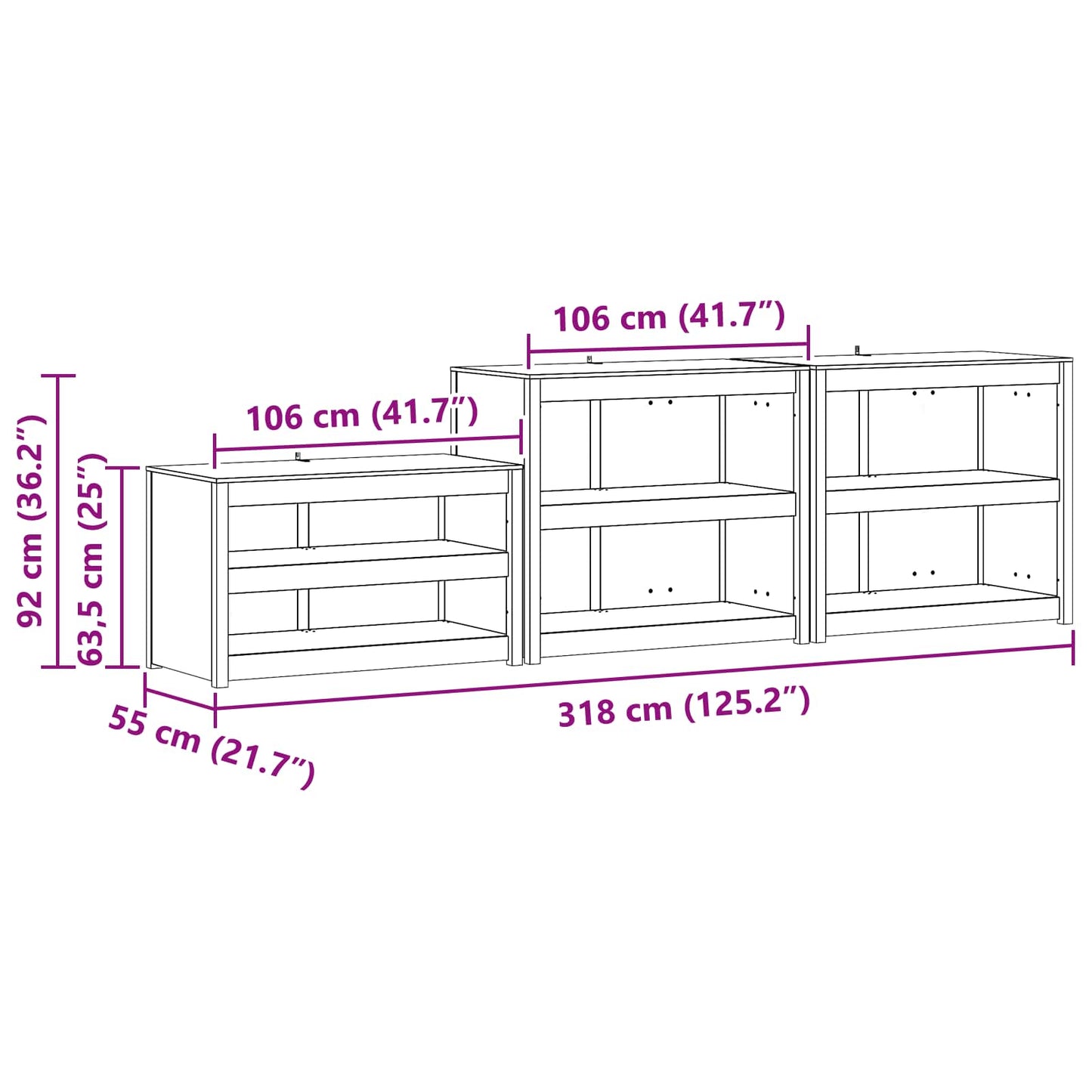 Outdoor Kitchen Cabinet with Shelf MEPPEL 3 pcs Natural Douglas