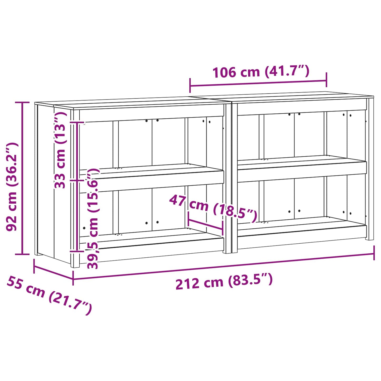 Outdoor Kitchen Cabinet MEPPEL 2 pcs White 212 x 55 x 92 cm