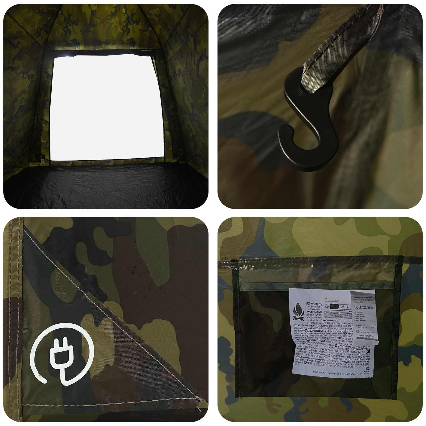Fishing Tent Quick Release 4-Person Light Camouflage
