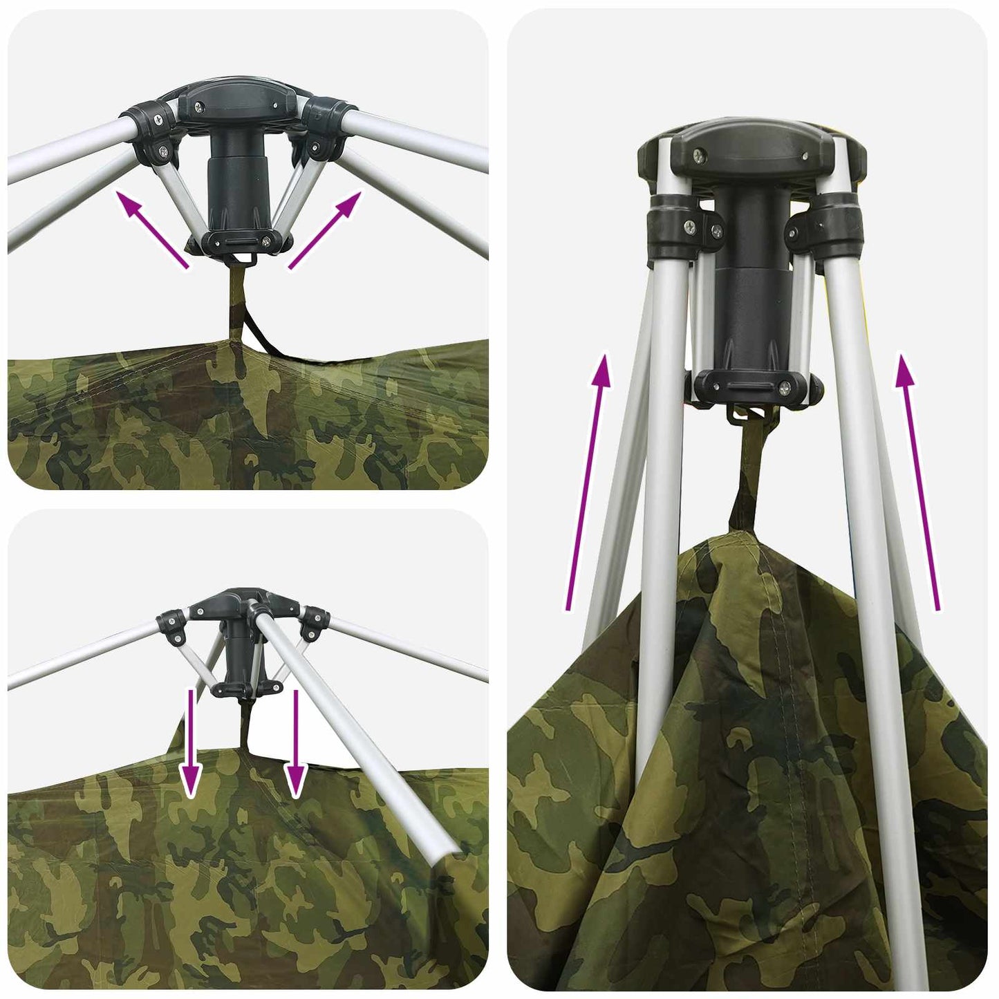 Fishing Tent Quick Release 4-Person Light Camouflage