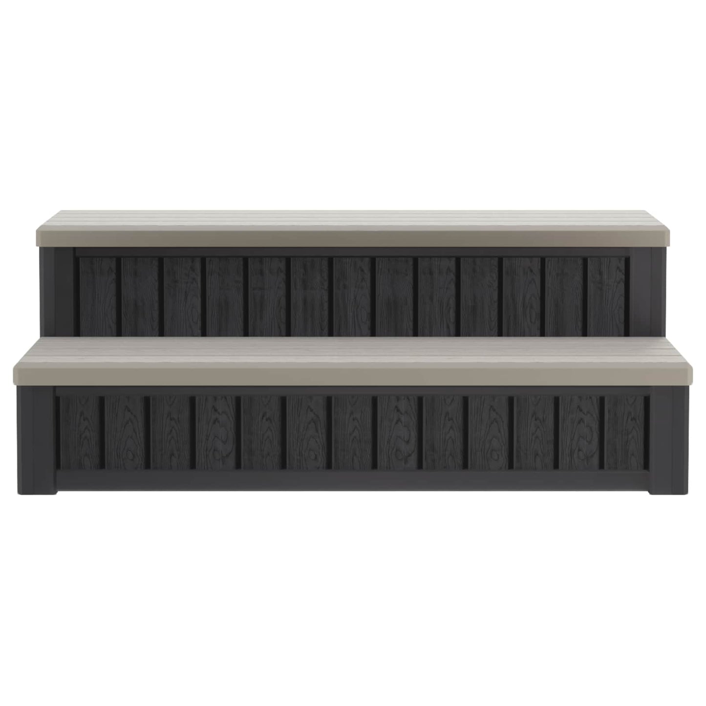Hot Tub Step with Storage 2-Step Brown and Grey 93 x 57 x 35 cm