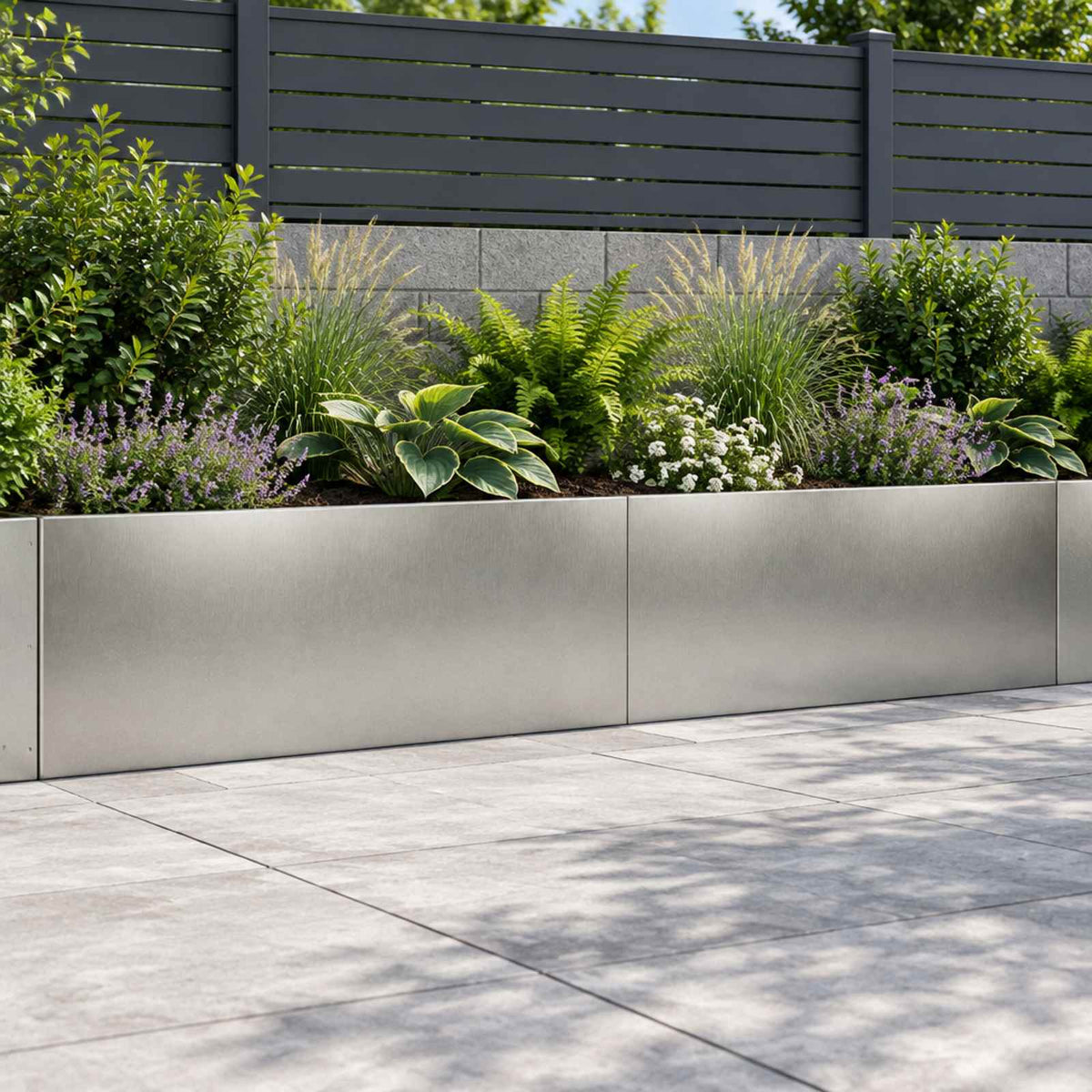 Retaining Wall 2 pcs 100 x 12 x 50 cm Stainless Steel Silver