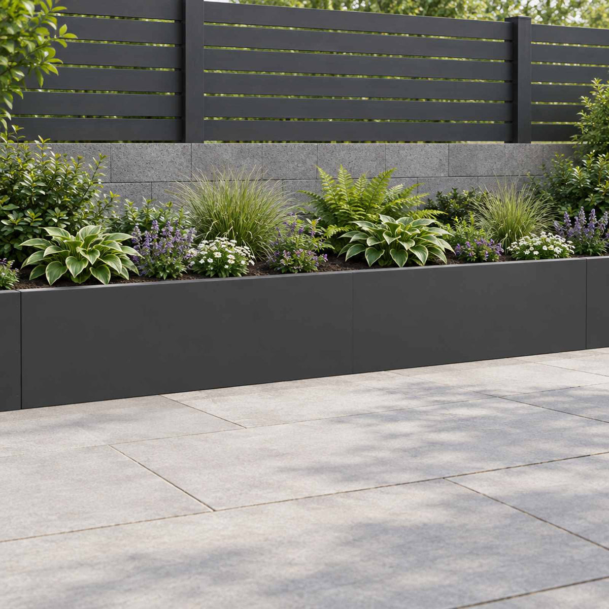 Retaining Wall 2 pcs 100 x 12 x 30 cm Steel Black