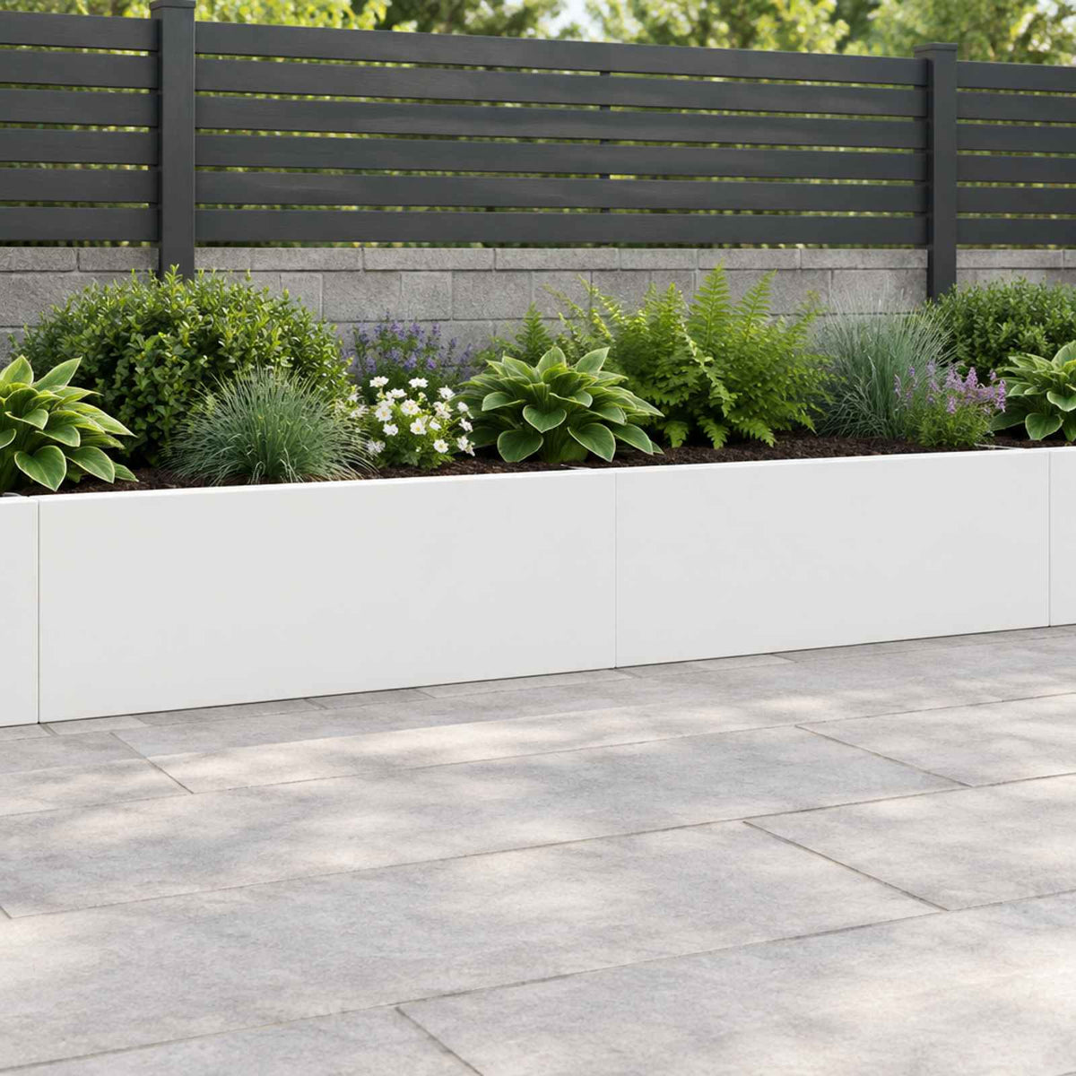 Retaining Wall 2 pcs 100 x 12 x 50 cm Steel White