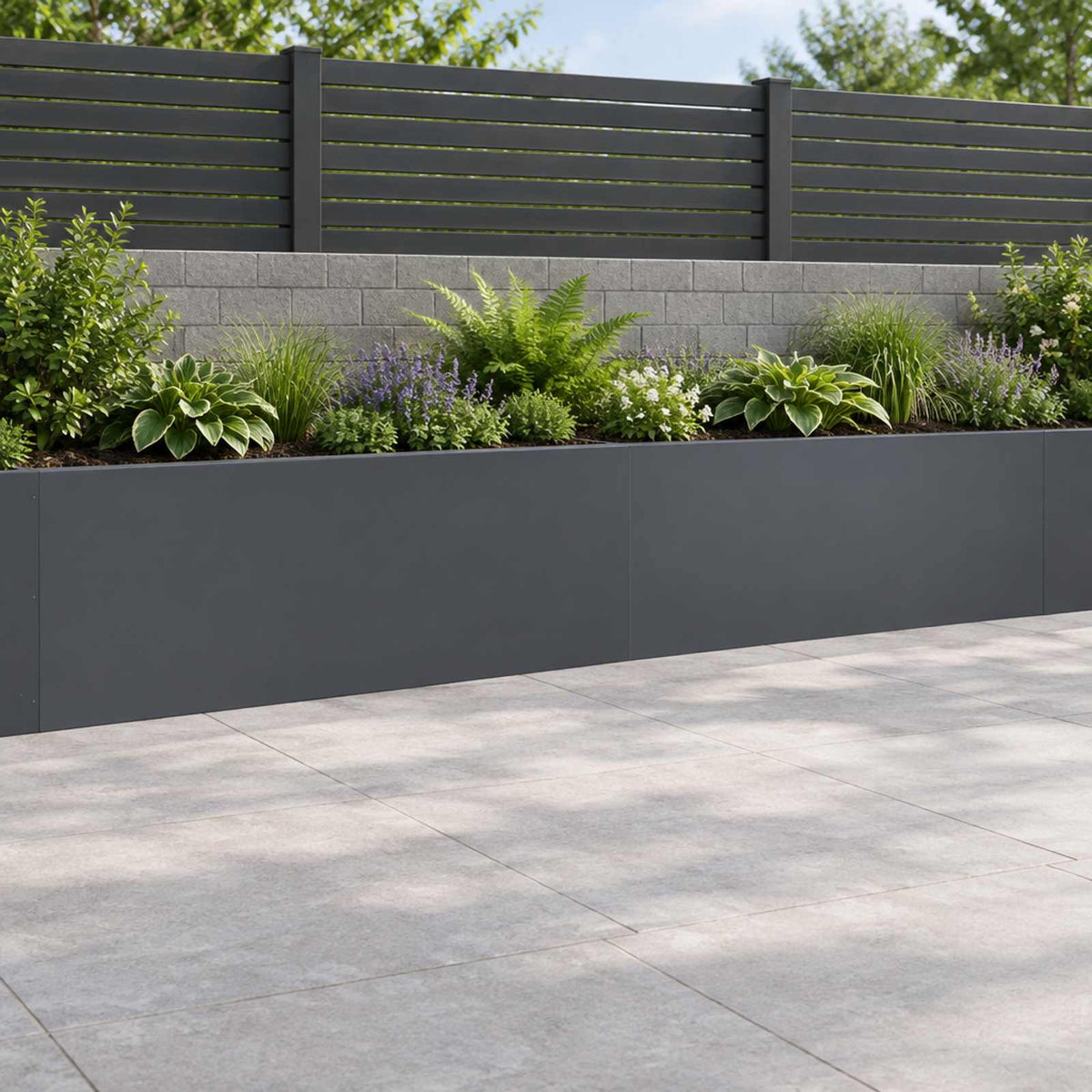 Retaining Wall 2 pcs 100 x 12 x 40 cm Steel Anthracite