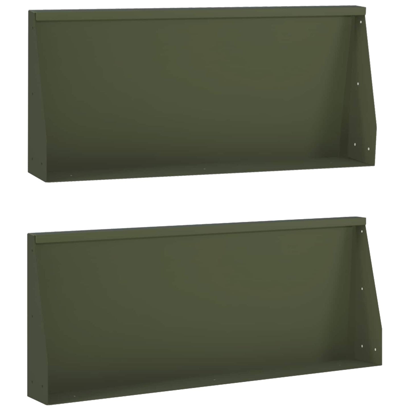 Retaining Wall 2 pcs 100 x 12 x 40 cm Steel Olive Green