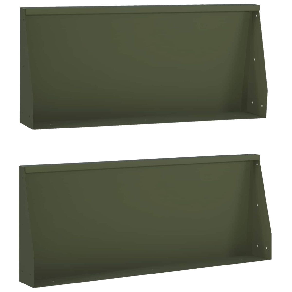 Retaining Wall 2 pcs 100 x 12 x 50 cm Steel Olive Green
