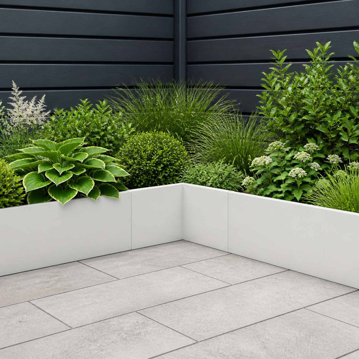 Retaining Wall 2 pcs 50 x 50 x 30 cm Steel White
