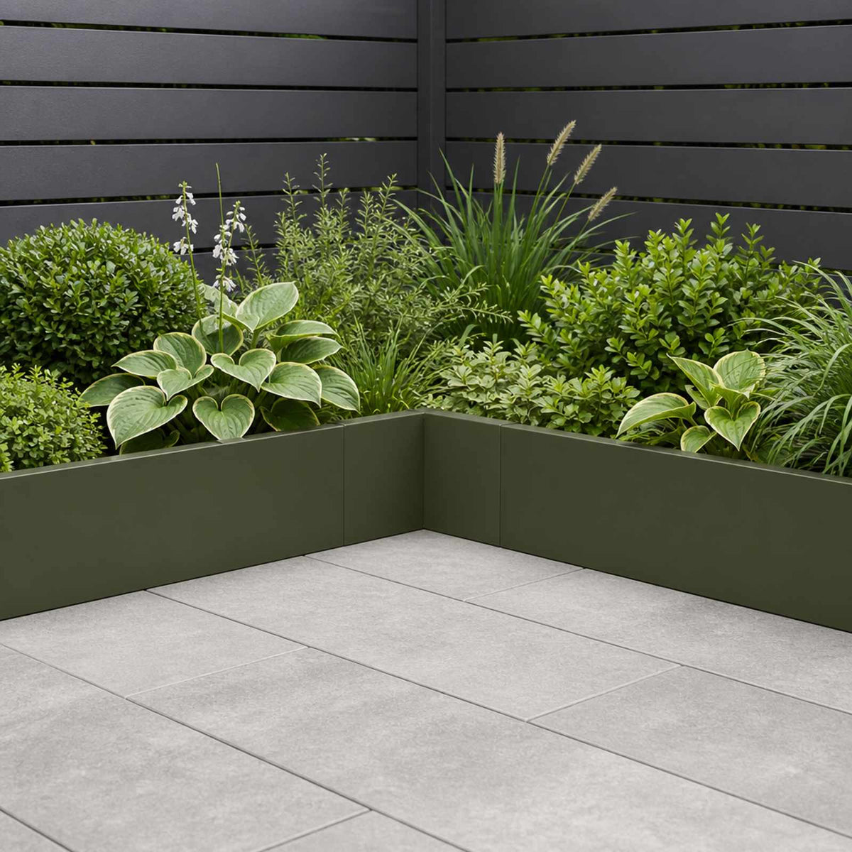 Retaining Wall 50 x 50 x 30 cm Steel Olive Green