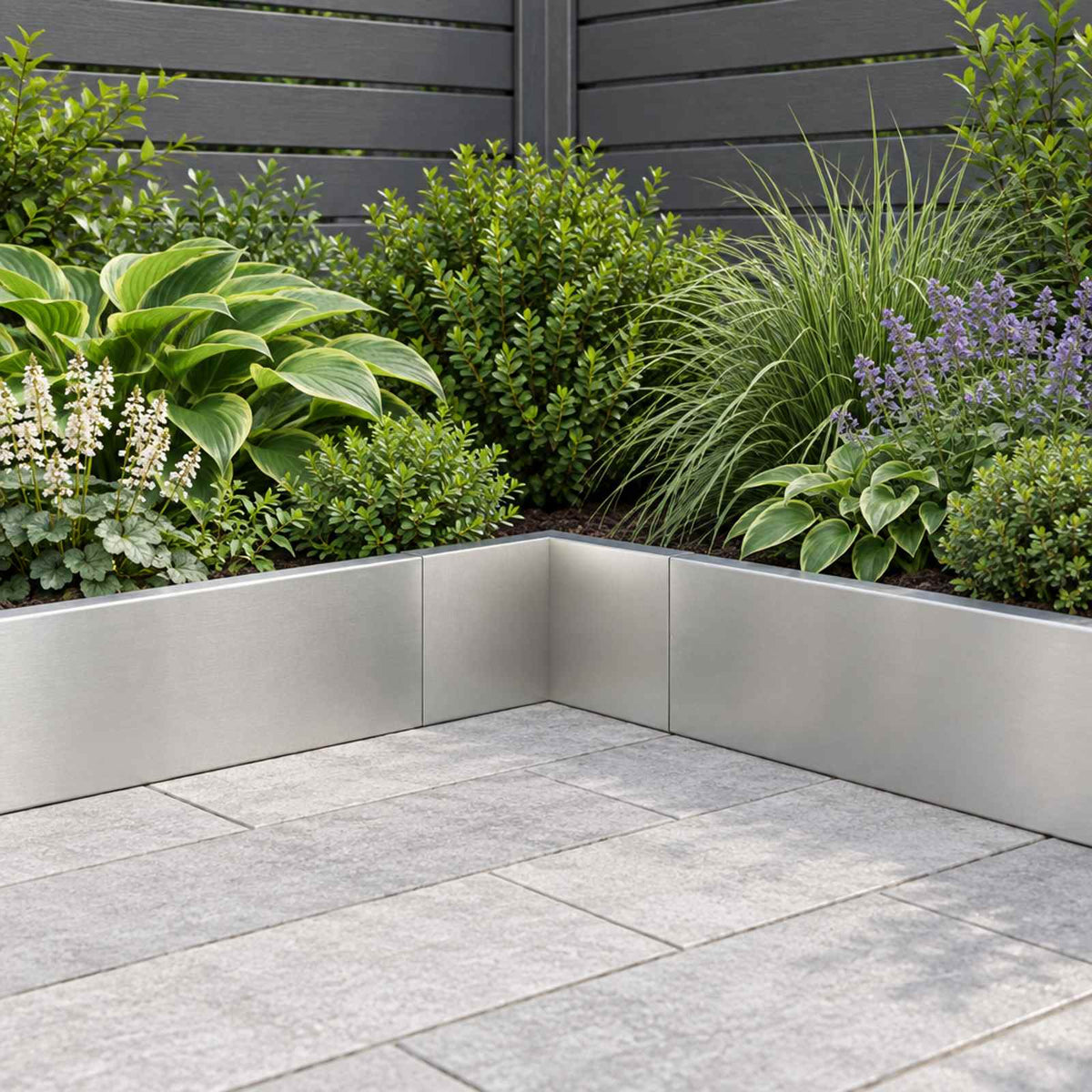 Retaining Wall 2 pcs 50 x 50 x 50 cm Stainless Steel Silver