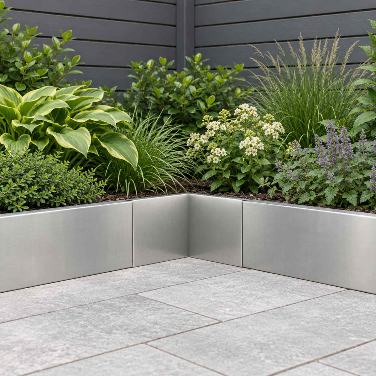Retaining Wall 50 x 50 x 50 cm Galvanised Steel Silver