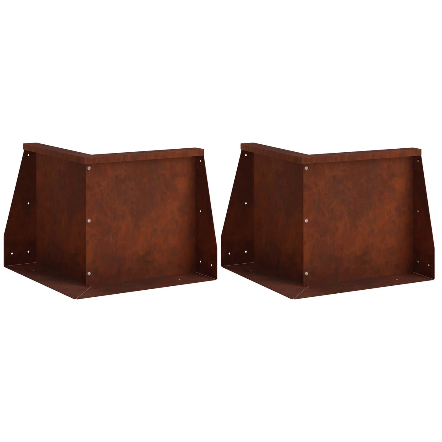 Retaining Wall 2 pcs 50 x 50 x 30 cm Weathering Steel Rusty