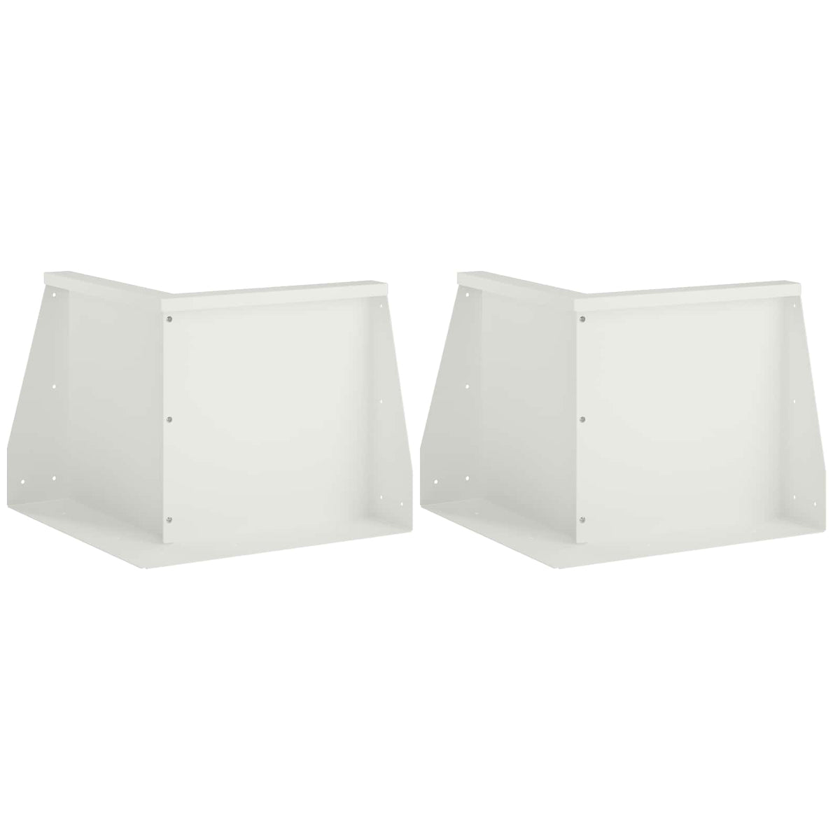Retaining Wall 2 pcs 50 x 50 x 40 cm Steel White