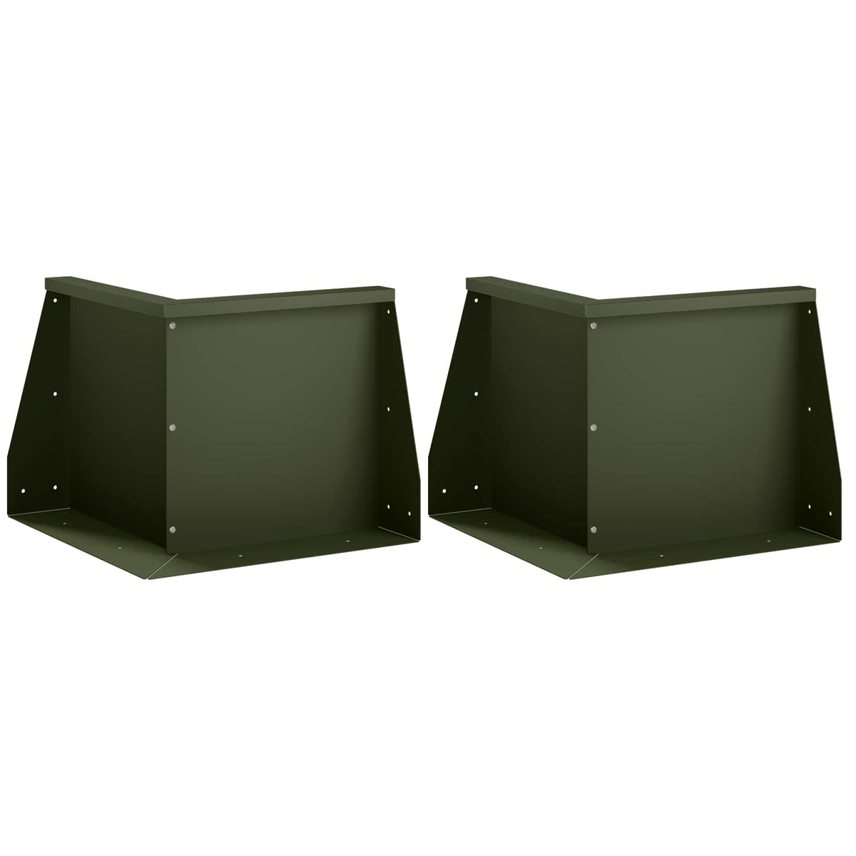 Retaining Wall 2 pcs 50 x 50 x 40 cm Steel Olive Green