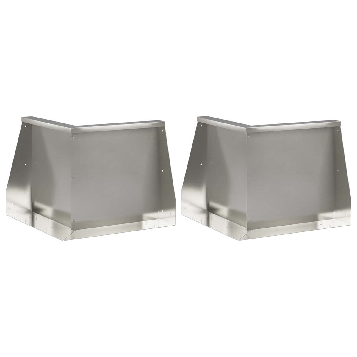 Retaining Wall 2 pcs 50 x 50 x 40 cm Stainless Steel Silver