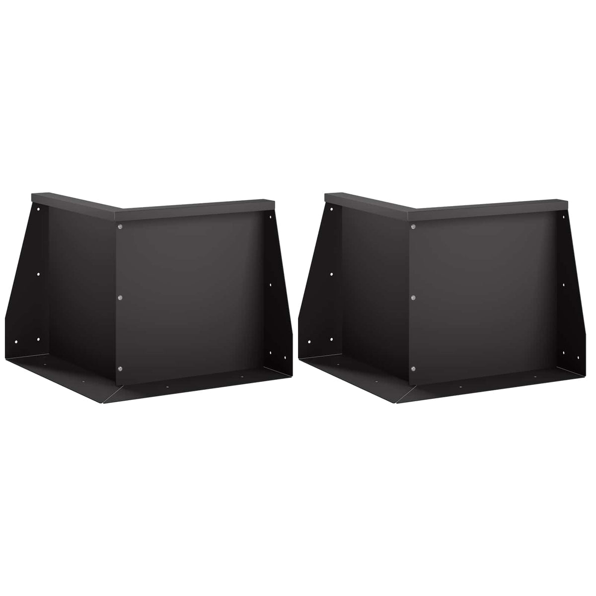 Retaining Wall 2 pcs 50 x 50 x 50 cm Steel Black