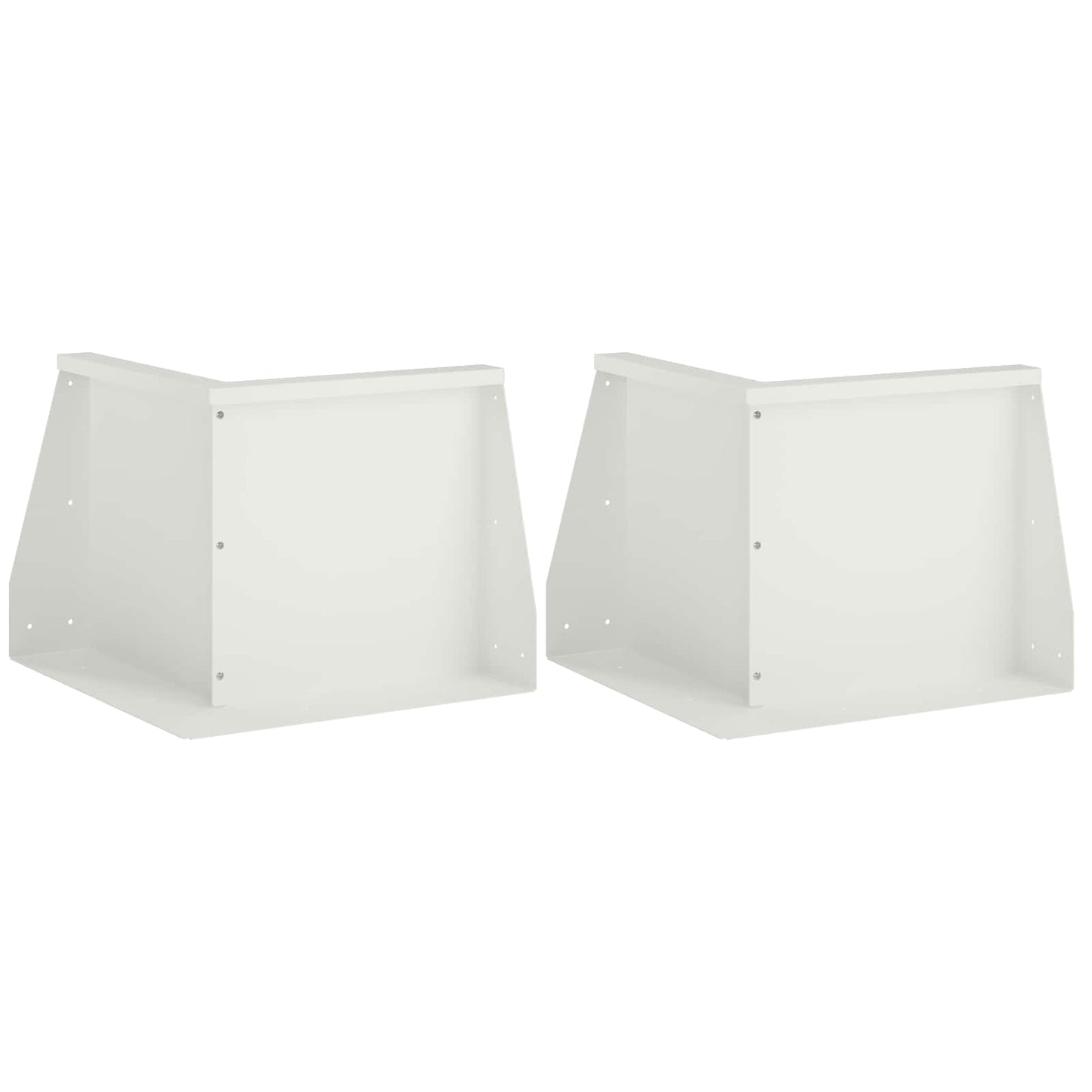 Retaining Wall 2 pcs 50 x 50 x 50 cm Steel White