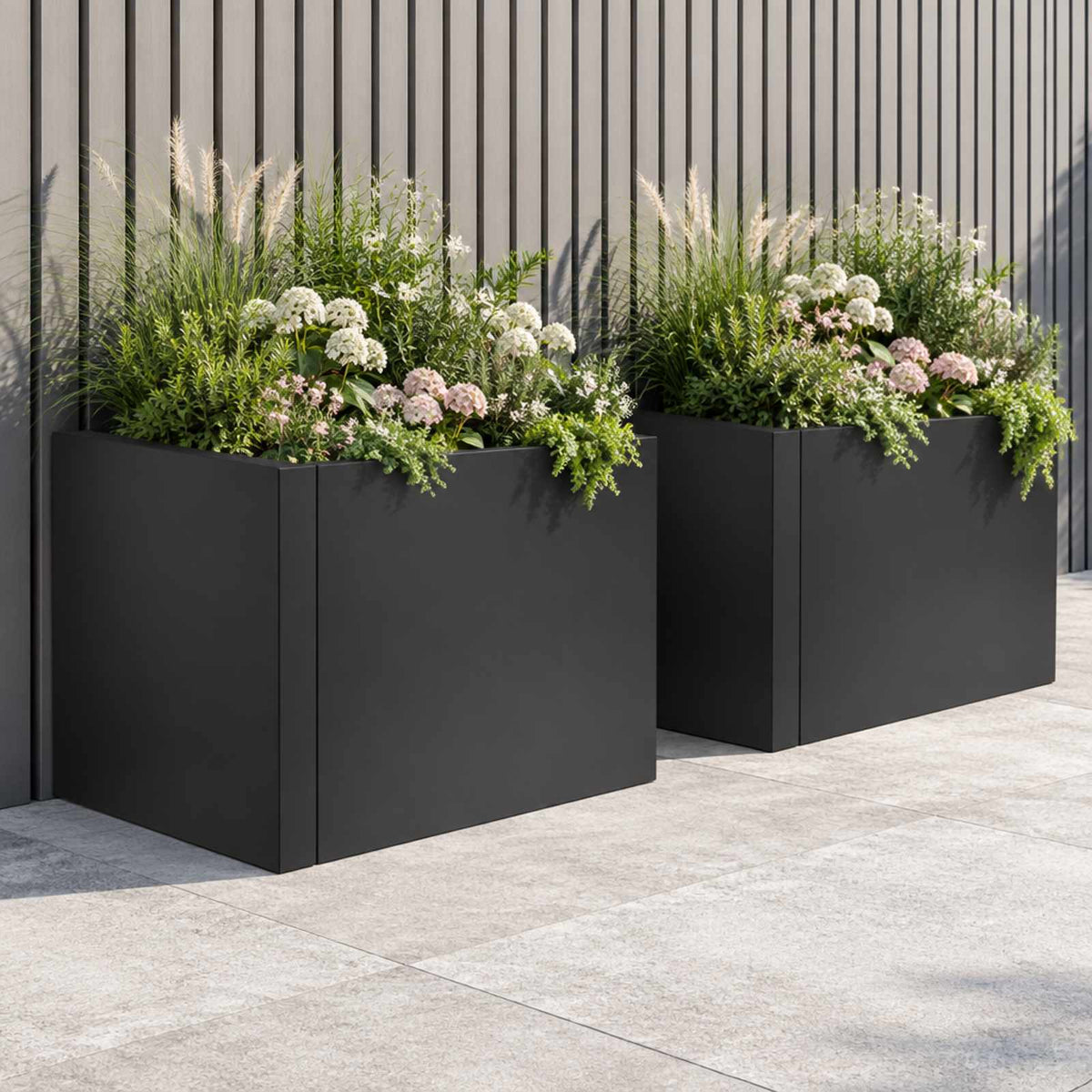 Retaining Wall 2 pcs 50 x 50 x 30 cm Steel Black