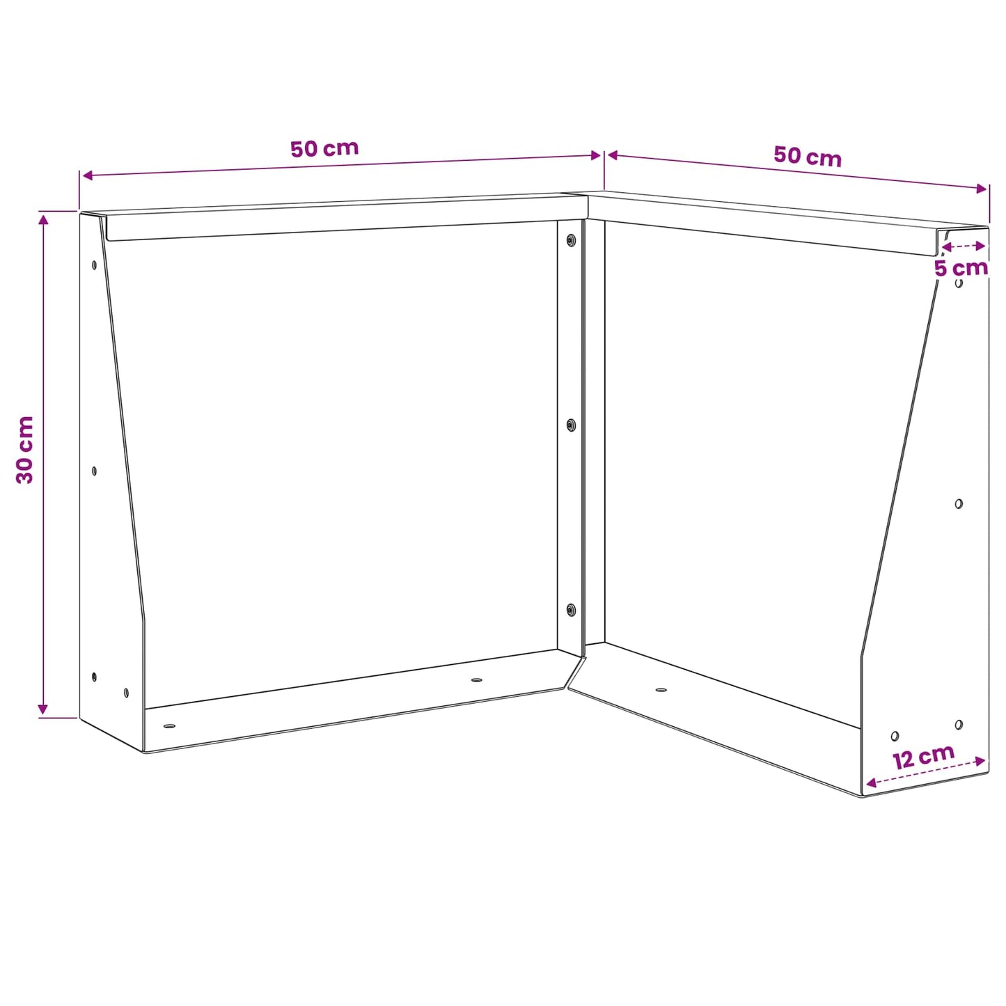 Retaining Wall 50 x 50 x 30 cm Steel White