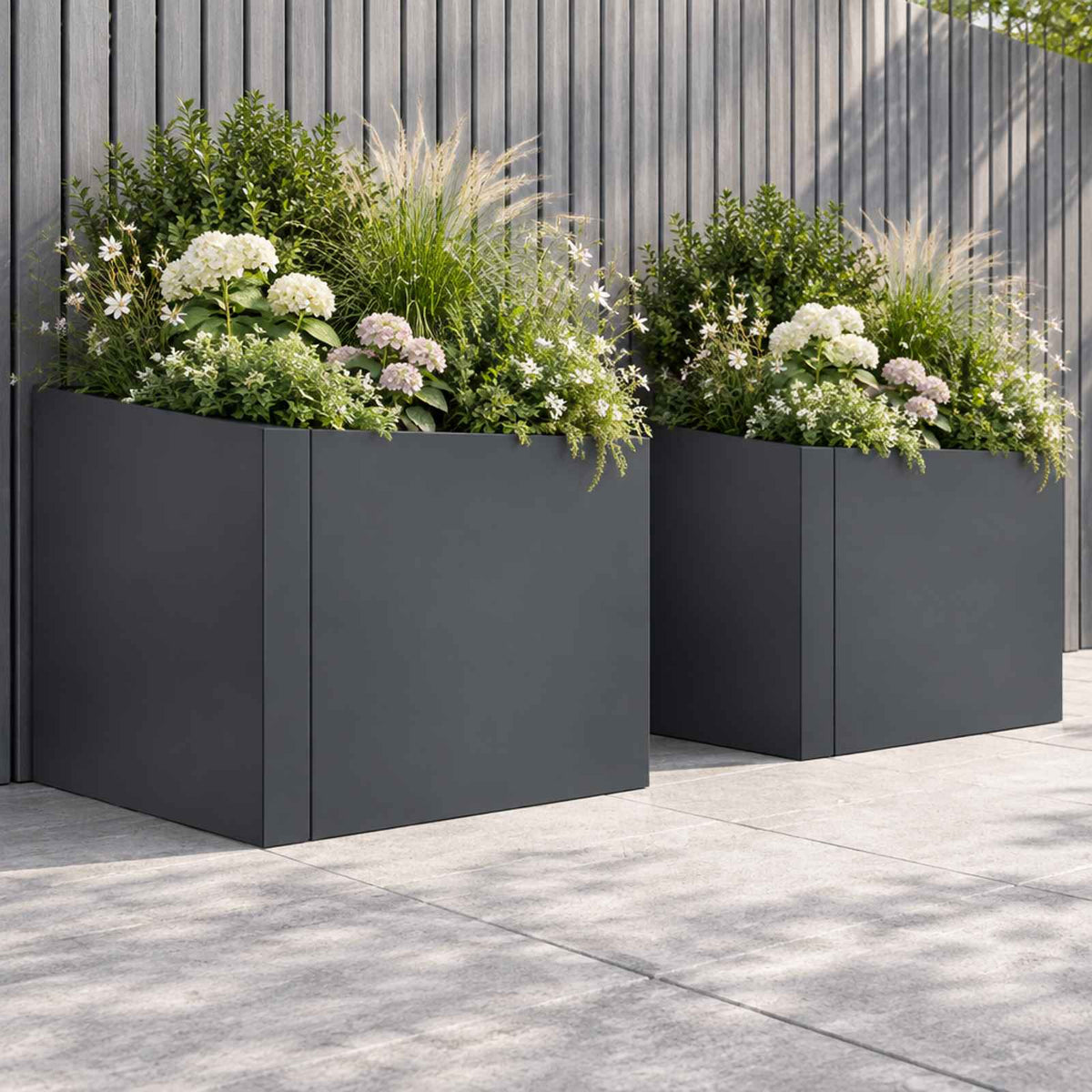 Retaining Wall 50 x 50 x 50 cm Steel Anthracite