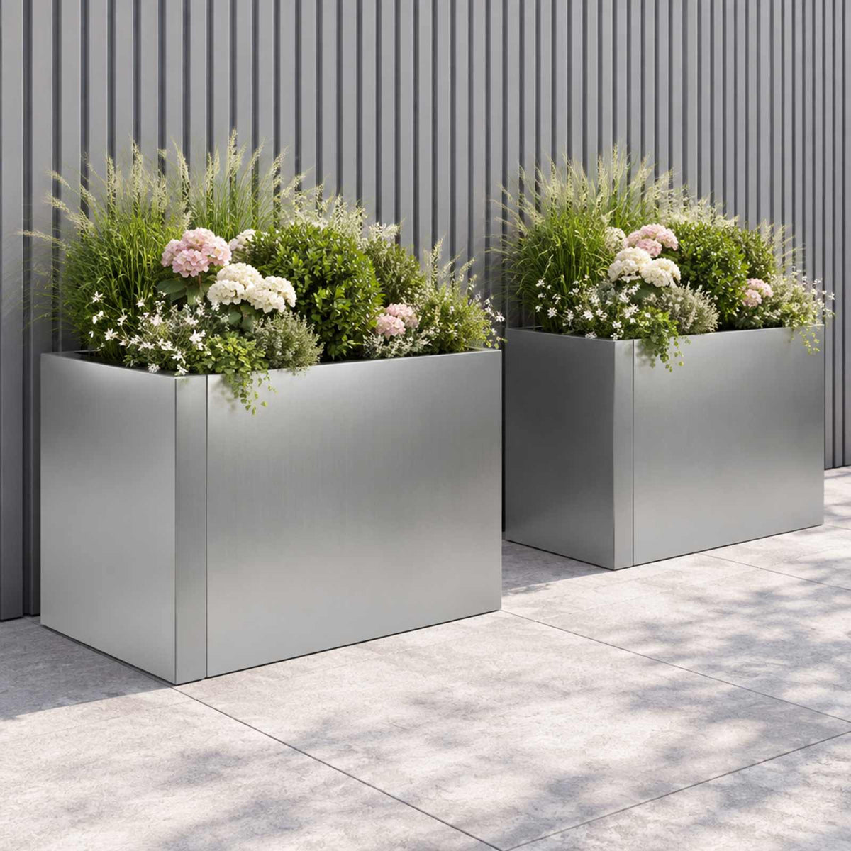 Retaining Wall 2 pcs 50 x 50 x 40 cm Galvanised Steel Silver