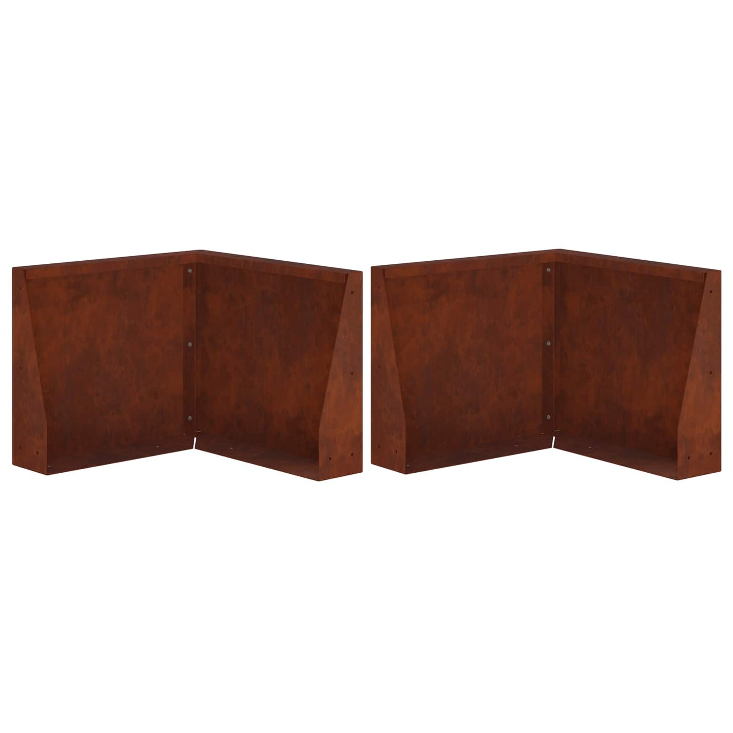 Retaining Wall 2 pcs 50 x 50 x 30 cm Weathering Steel Rusty