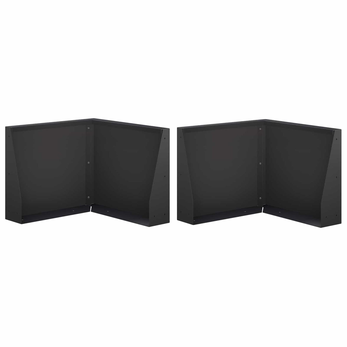 Retaining Wall 2 pcs 50 x 50 x 40 cm Steel Black