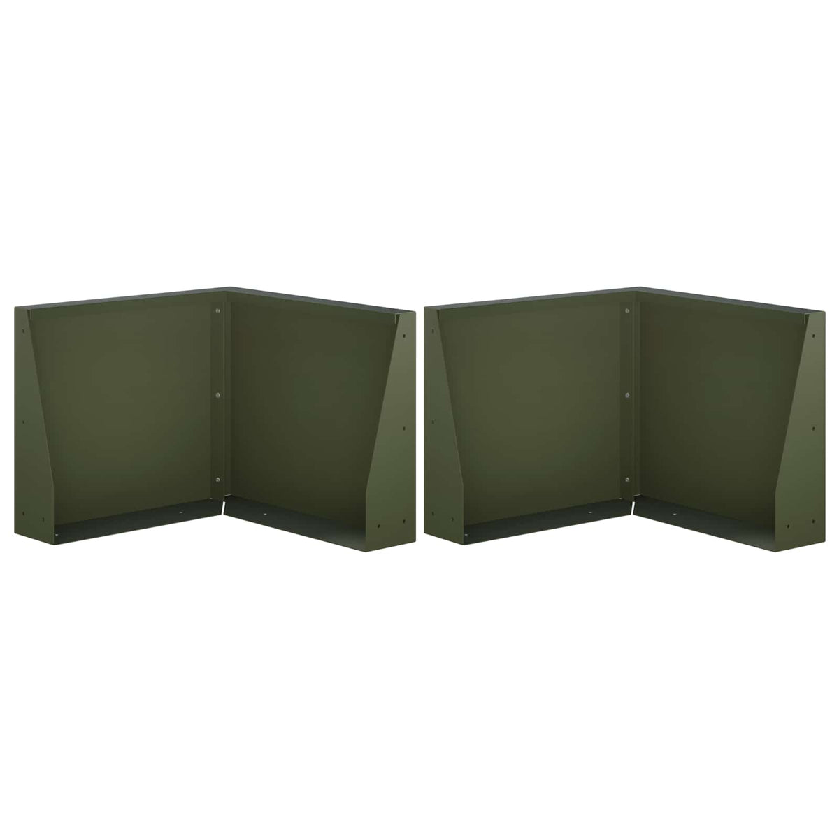 Retaining Wall 2 pcs 50 x 50 x 40 cm Steel Olive Green