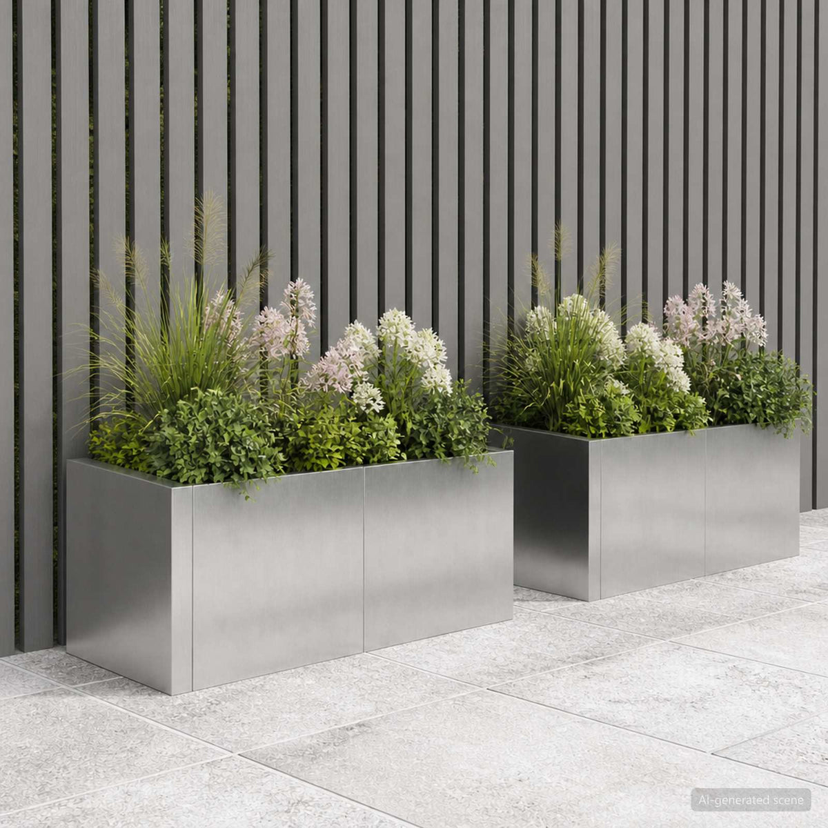 Retaining Wall 2 pcs 50 x 50 x 40 cm Stainless Steel Silver