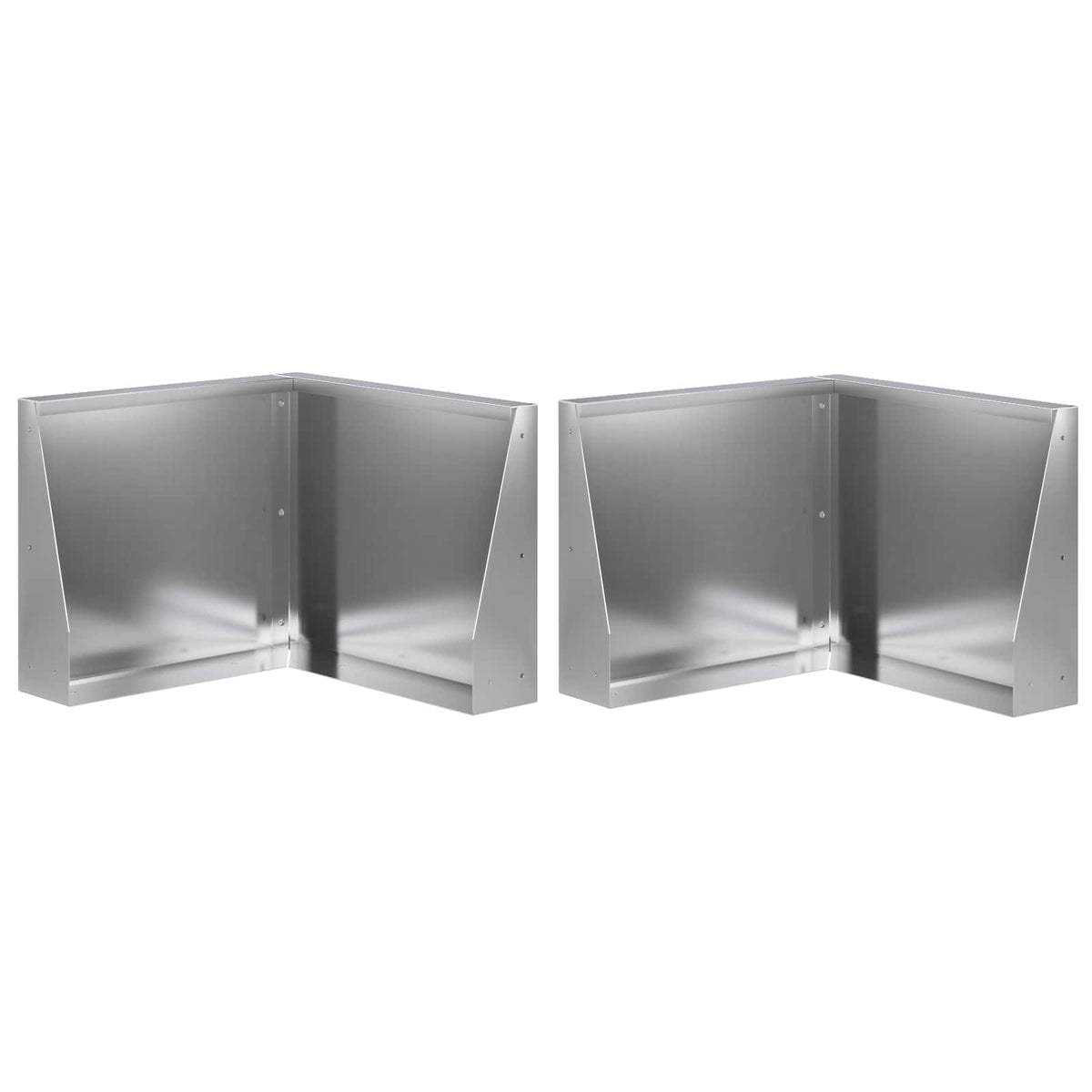 Retaining Wall 2 pcs 50 x 50 x 40 cm Galvanised Steel Silver