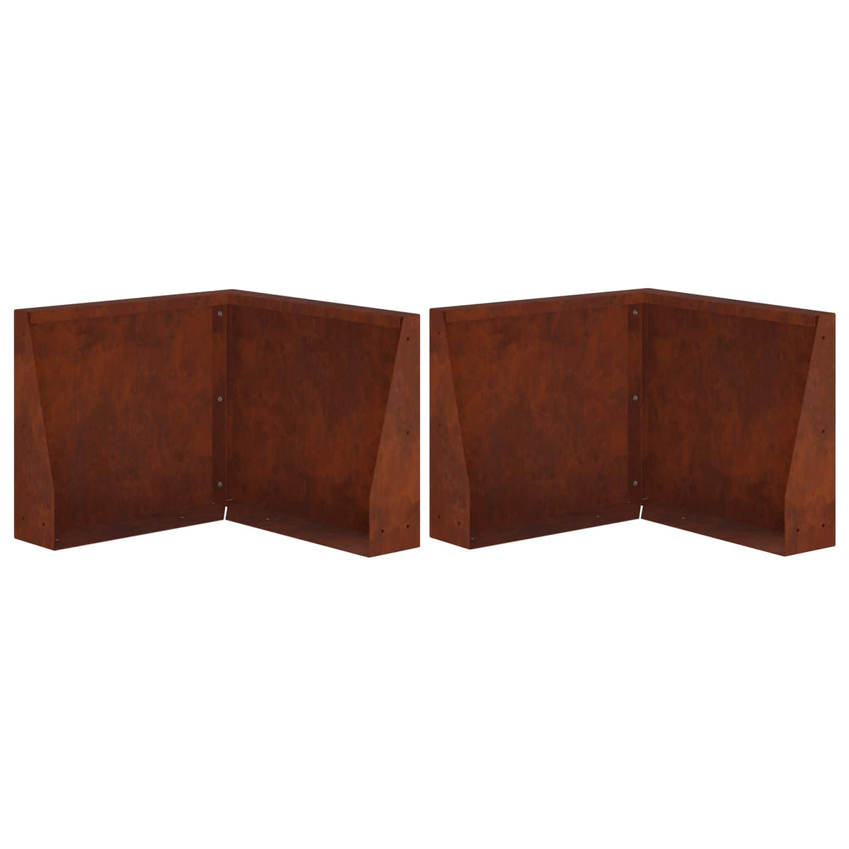 Retaining Wall 2 pcs 50 x 50 x 40 cm Weathering Steel Rusty