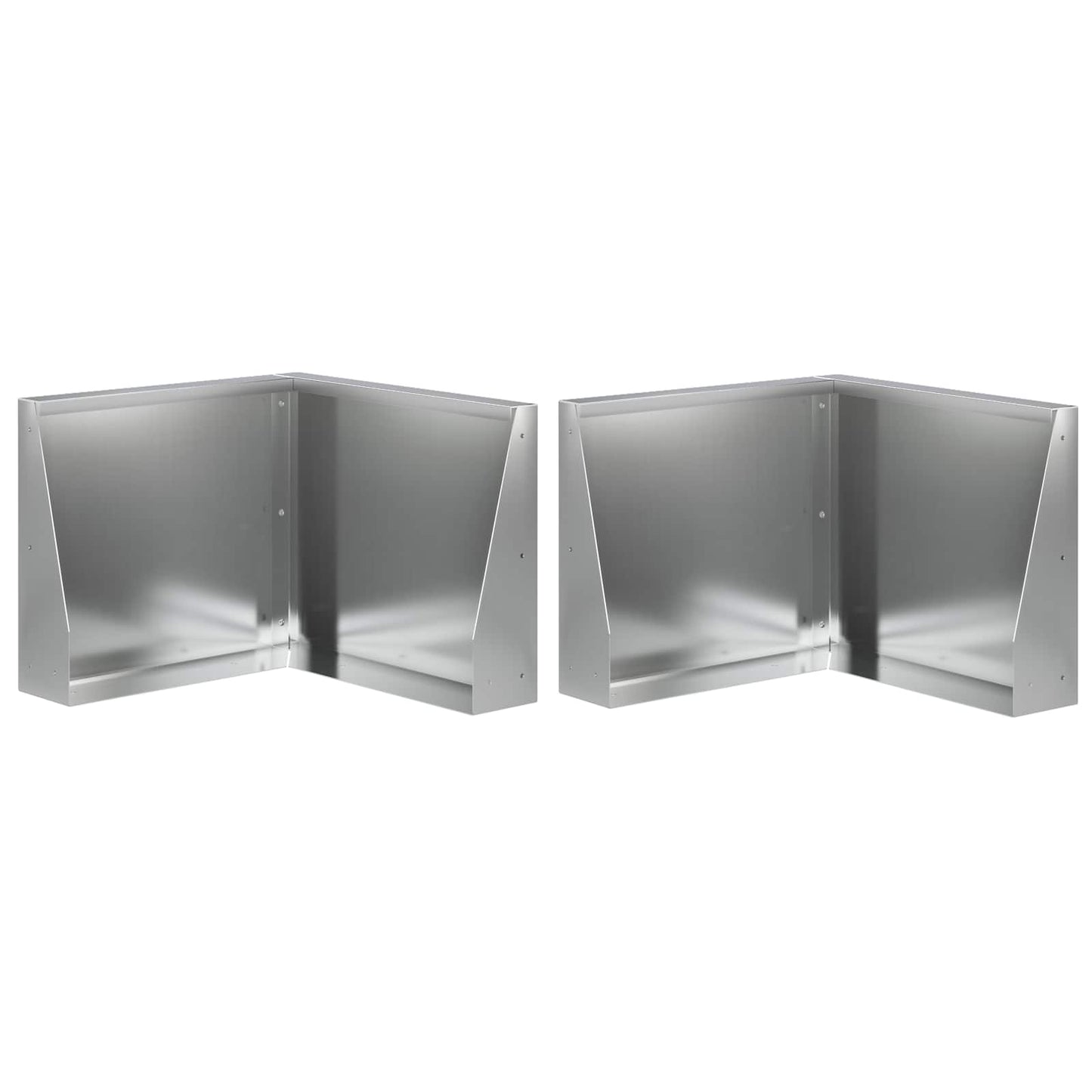 Retaining Wall 2 pcs 50 x 50 x 50 cm Galvanised Steel Silver