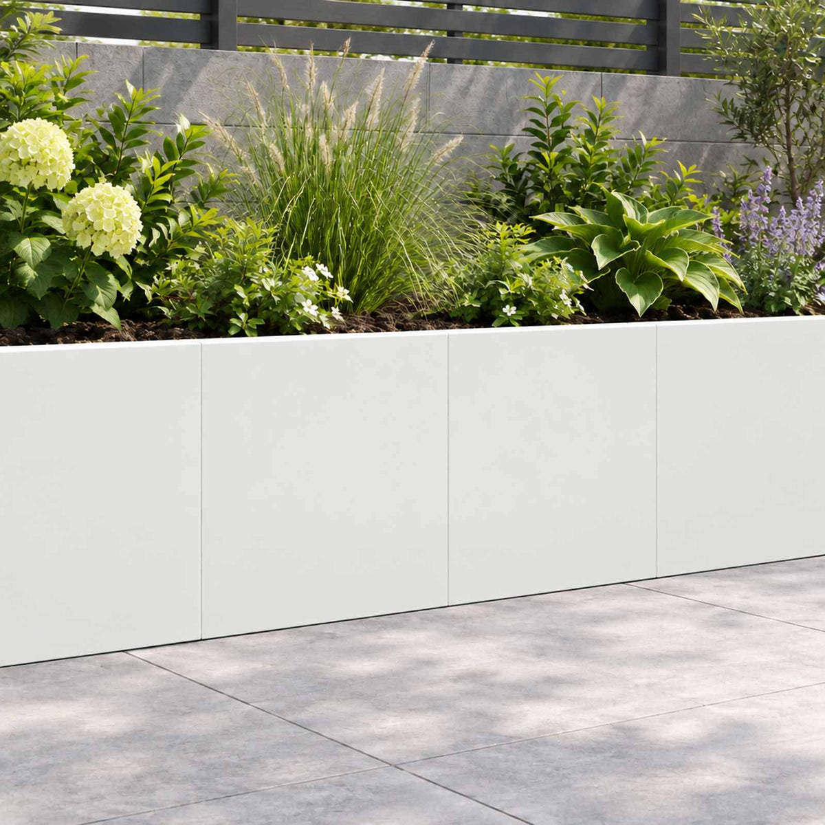 Retaining Wall 2 pcs 40 x 12 x 50 cm Steel White