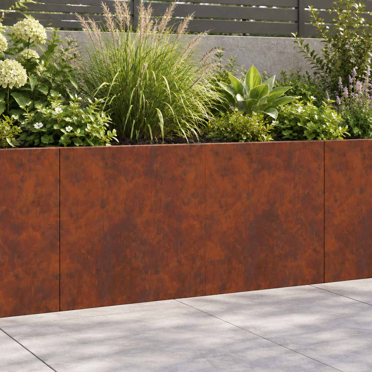 Retaining Wall 2 pcs 40 x 12 x 30 cm Weathering Steel Rusty