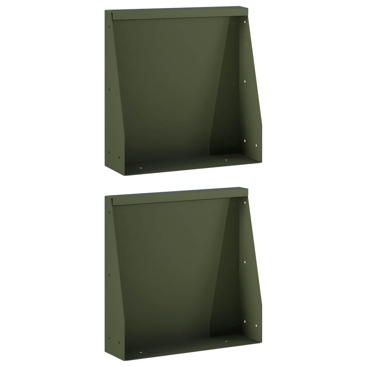 Retaining Wall 2 pcs 40 x 12 x 50 cm Steel Olive Green