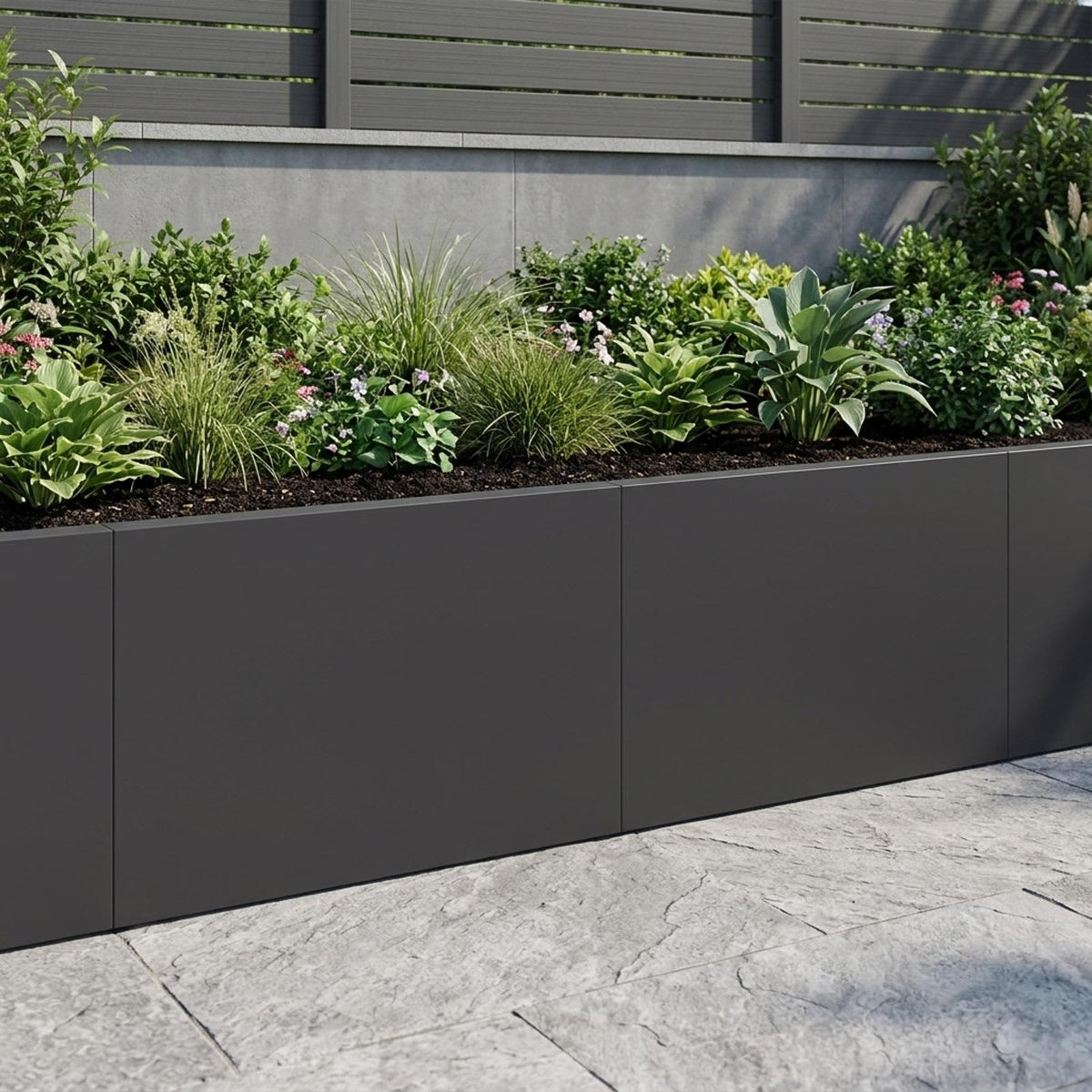 Retaining Wall 2 pcs 60 x 12 x 40 cm Steel Black