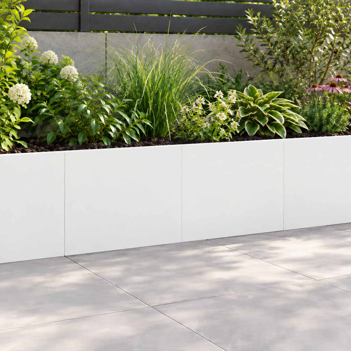 Retaining Wall 2 pcs 60 x 12 x 40 cm Steel White