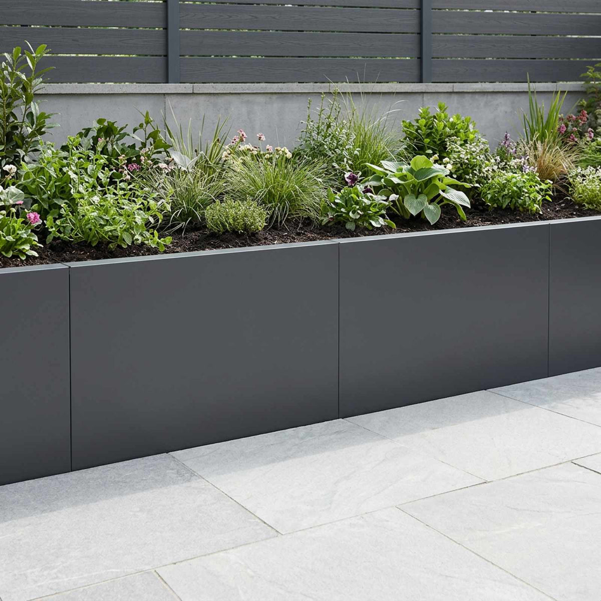 Retaining Wall 2 pcs 60 x 12 x 40 cm Steel Anthracite