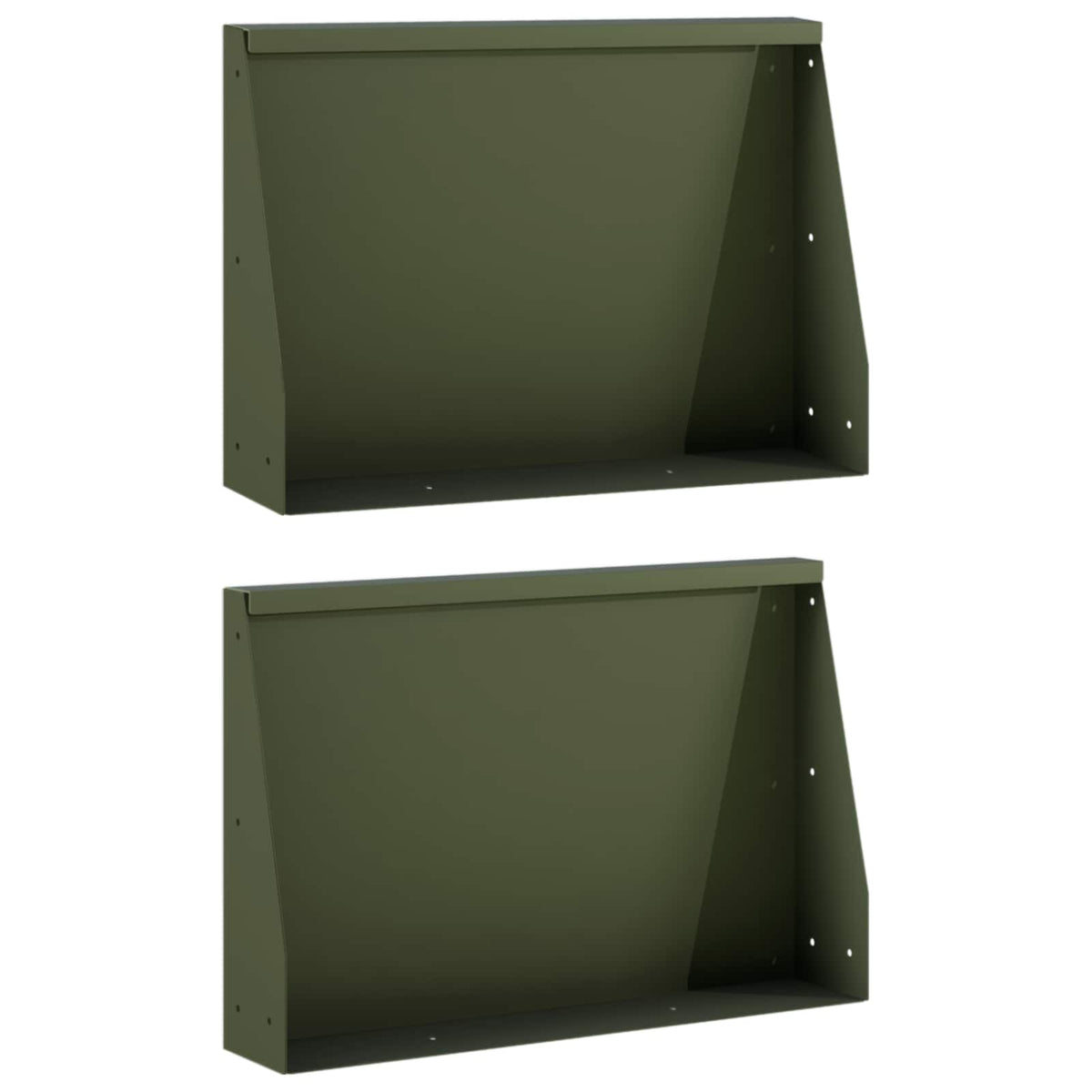 Retaining Wall 2 pcs 60 x 12 x 50 cm Steel Olive Green