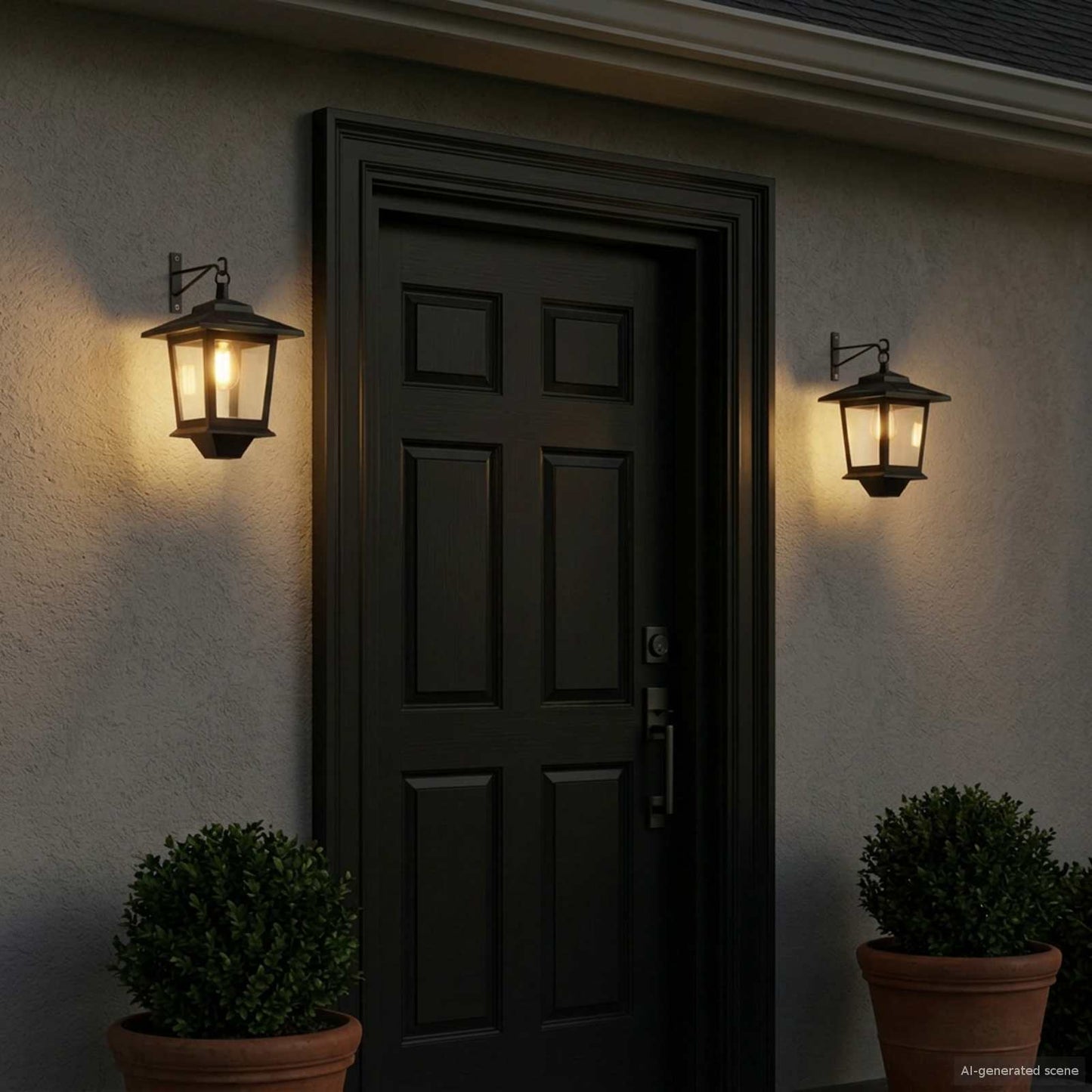 Wall Mount Lamp with LED Bulb 2 pcs Black 19 x 14 x 25 cm