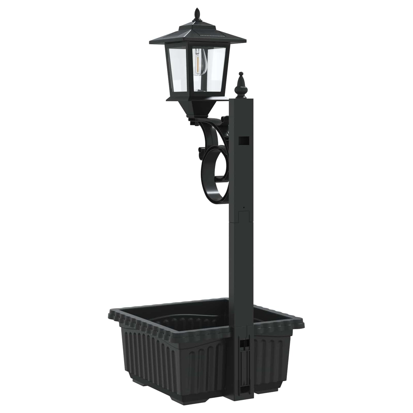 Bollard Light with Planter Black 29 x 28 x 74 cm ABS and PP