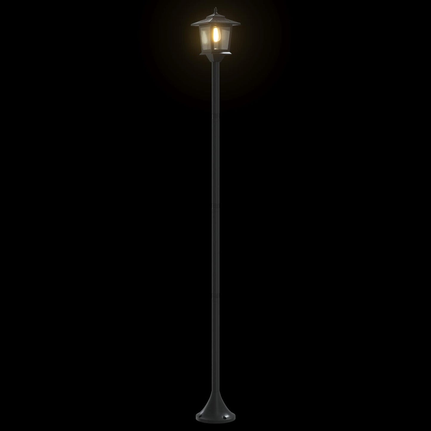 Lamp Post Set with LED Bulb 2 pcs Black 16 x 16 x 156 cm