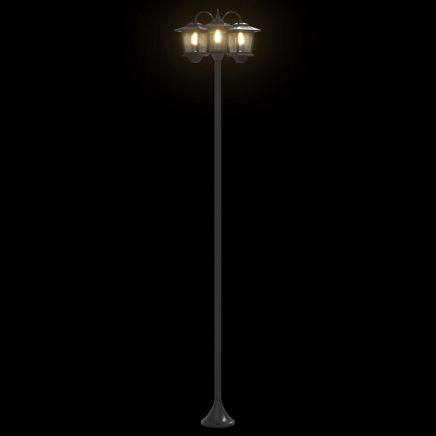 3-Head Lamp Post Black 16 x 16 x 187 cm Aluminum and ABS
