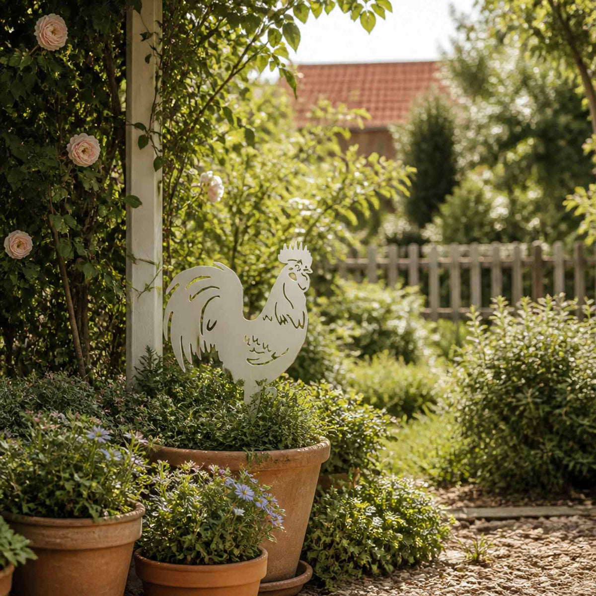 Garden Stake 38.5 x 33 cm Steel White